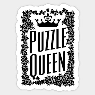 Puzzle Queen Crown Jigsaw Pieces Puzzler Hobbyist Funny Sticker